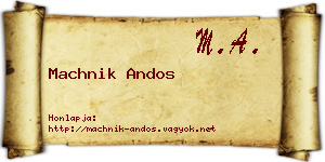 Machnik Andos névjegykártya